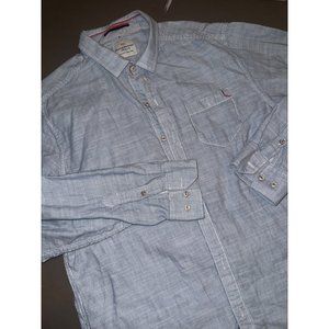 Tommy Bahama‎ blue white striped men’s shirt, size large